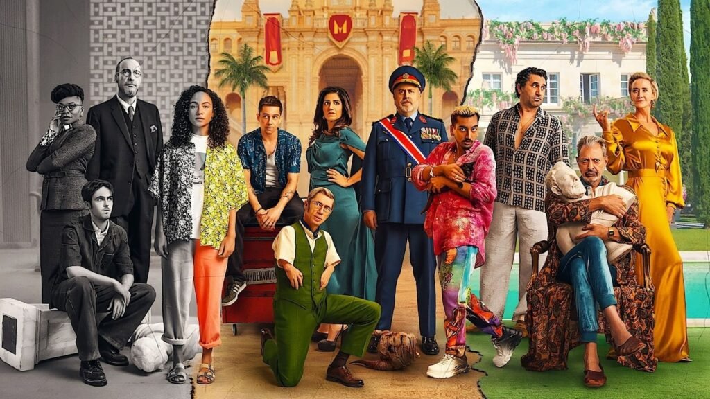 Deuses gregos representados em um cenário urbano e sombrio na série "Kaos", sucesso da Netflix em 2025.