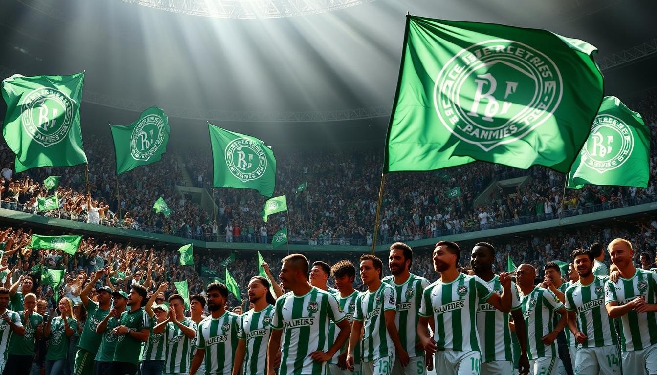 Jogadores do Palmeiras comemorando vitória na Libertadores 2025
