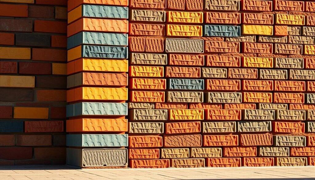 A stack of interlocking plastic bricks in a variety of vibrant colors, each brick with a distinctive textured surface resembling traditional fired clay. The bricks are arranged in a staggered pattern, forming the facade of a modern, minimalist building. Warm, directional lighting from the side casts dramatic shadows, highlighting the depth and dimensionality of the plastic bricks. The scene has a sleek, high-tech aesthetic, conveying the innovative nature of this sustainable building material. The image has a clean, uncluttered composition that showcases the plastic bricks as the primary focus. A stack of interlocking plastic bricks in a variety of vibrant colors, each brick with a distinctive textured surface resembling traditional fired clay. The bricks are arranged in a staggered pattern, forming the facade of a modern, minimalist building. Warm, directional lighting from the side casts dramatic shadows, highlighting the depth and dimensionality of the plastic bricks. The scene has a sleek, high-tech aesthetic, conveying the innovative nature of this sustainable building material. The image has a clean, uncluttered composition that showcases the plastic bricks as the primary focus.