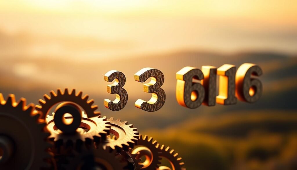 A visually striking representation of the decimal number system, showcasing the hierarchical structure and visual interplay of the digits 0-9. In the foreground, a series of interlocking cogs or gears, each gear representing a decimal place, turn in unison to illustrate the positional nature of the system. The middle ground features a detailed, three-dimensional depiction of the decimal digits, their shapes and forms complementing the mechanical elements. The background is a softly blurred, ethereal landscape, hinting at the universal applications and mathematical elegance of the decimal system. The lighting is warm and inviting, conveying a sense of understanding and enlightenment. Overall, the image strikes a balance between the technical and the aesthetic, creating a captivating visualization of this fundamental numeric concept.
