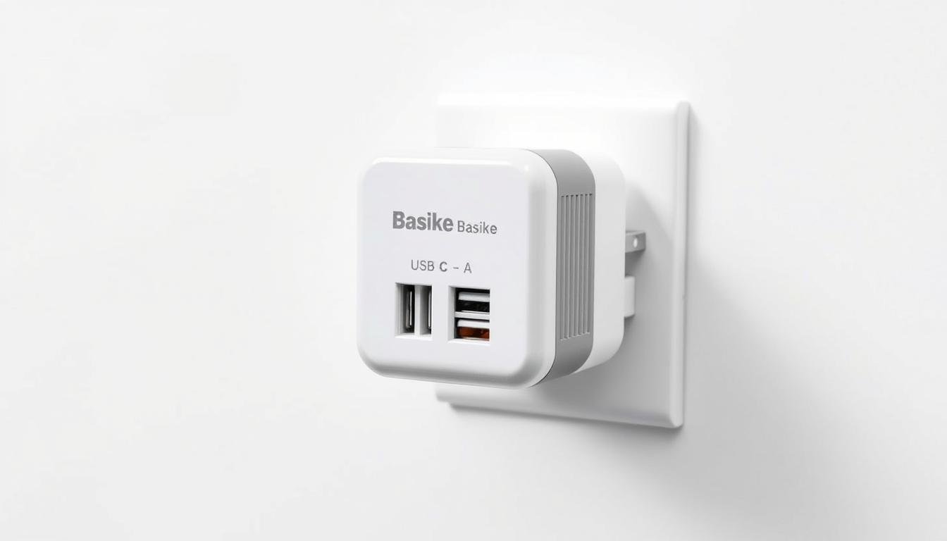 Basike Carregador de Parede Ultra Rápido STR-319D com suas duas portas USB-C e USB