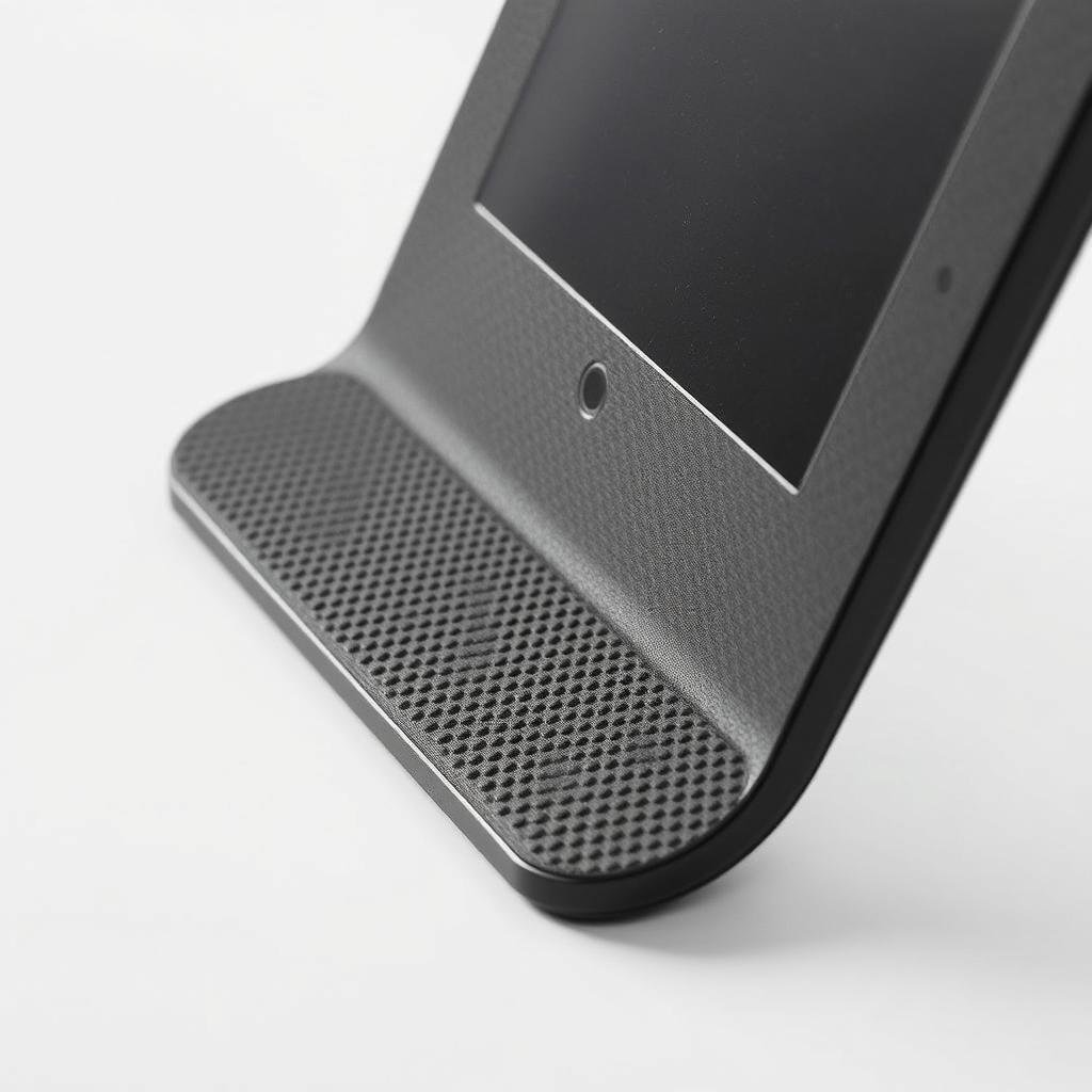 Detalhe das almofadas antiderrapantes do suporte para tablet Detalhe das almofadas antiderrapantes do suporte para tablet
