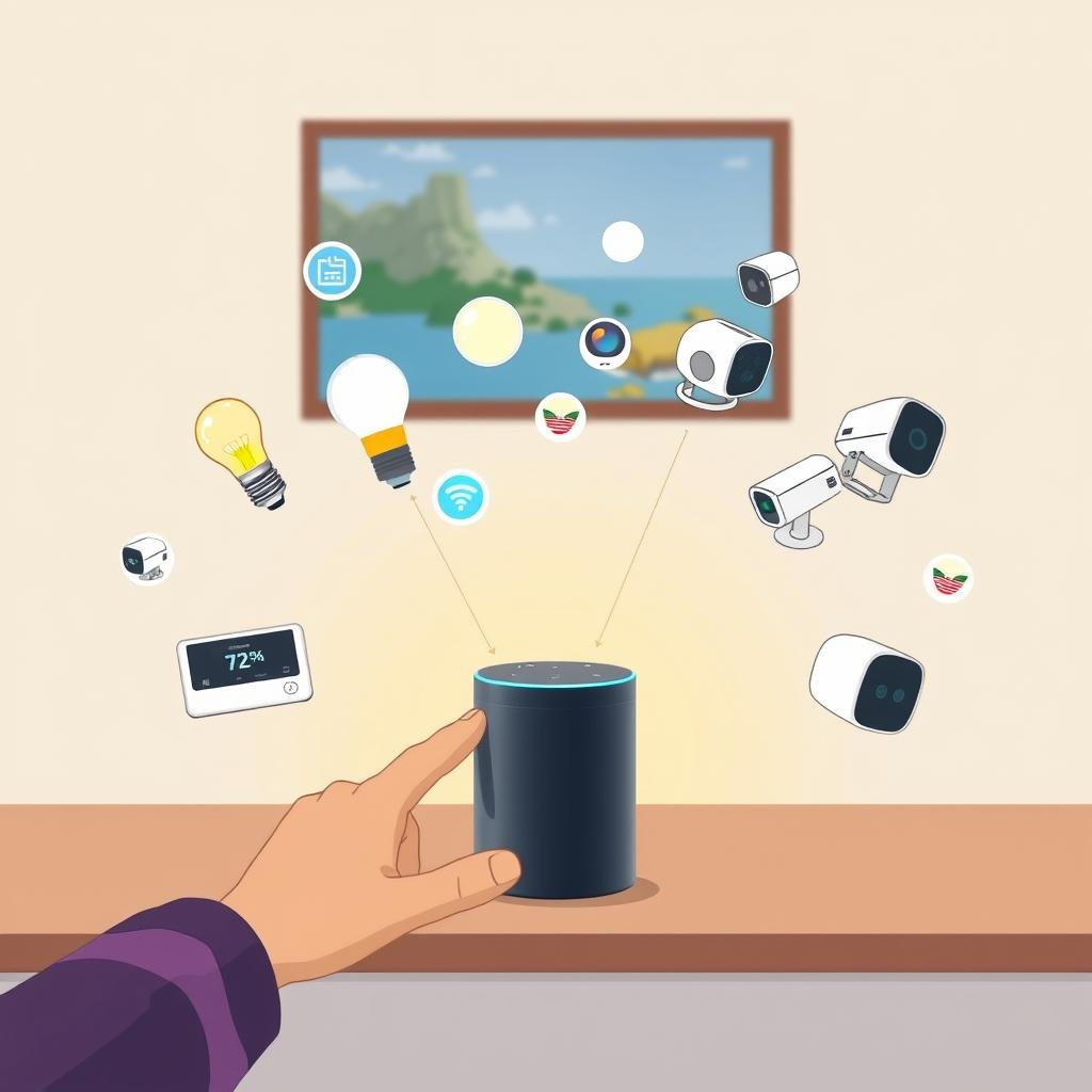 Echo Show 5 Última Geração controlando múltiplos dispositivos inteligentes Echo Show 5 Última Geração controlando múltiplos dispositivos inteligentes