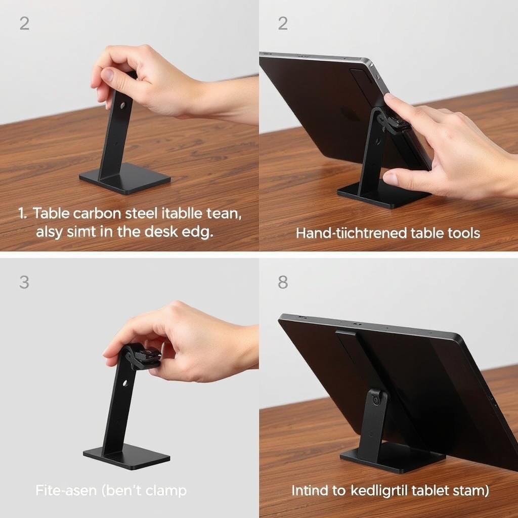 Sistema de fixação do suporte para tablet em aço carbono Sistema de fixação do suporte para tablet em aço carbono