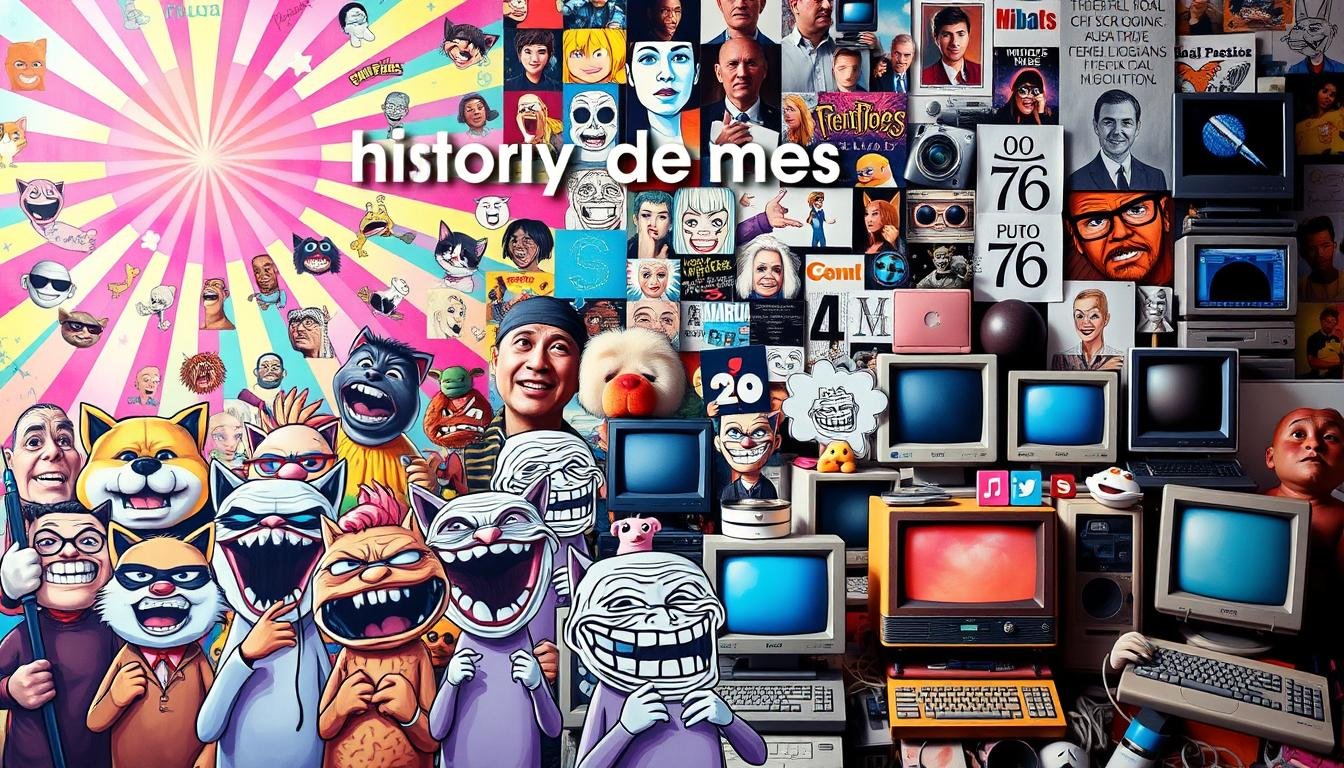 Bloco com vários memes. Remtendo a origem dos memes.
