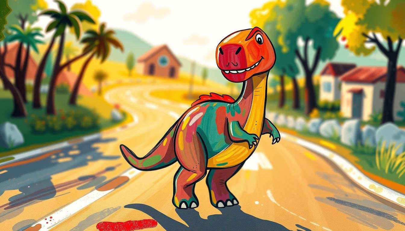 Quadro “Dinossauro na Estrada” de Giuseppe Reichmuth